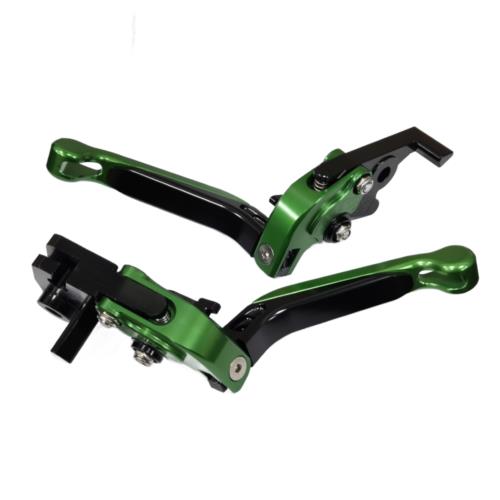 Green Adjustable Clutch Brake Lever Set For Kawasaki Z500 / Ninja 500 2024-2025