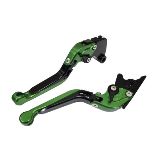 Green Adjustable Clutch Brake Lever Set For Kawasaki Z500 / Ninja 500 2024-2025