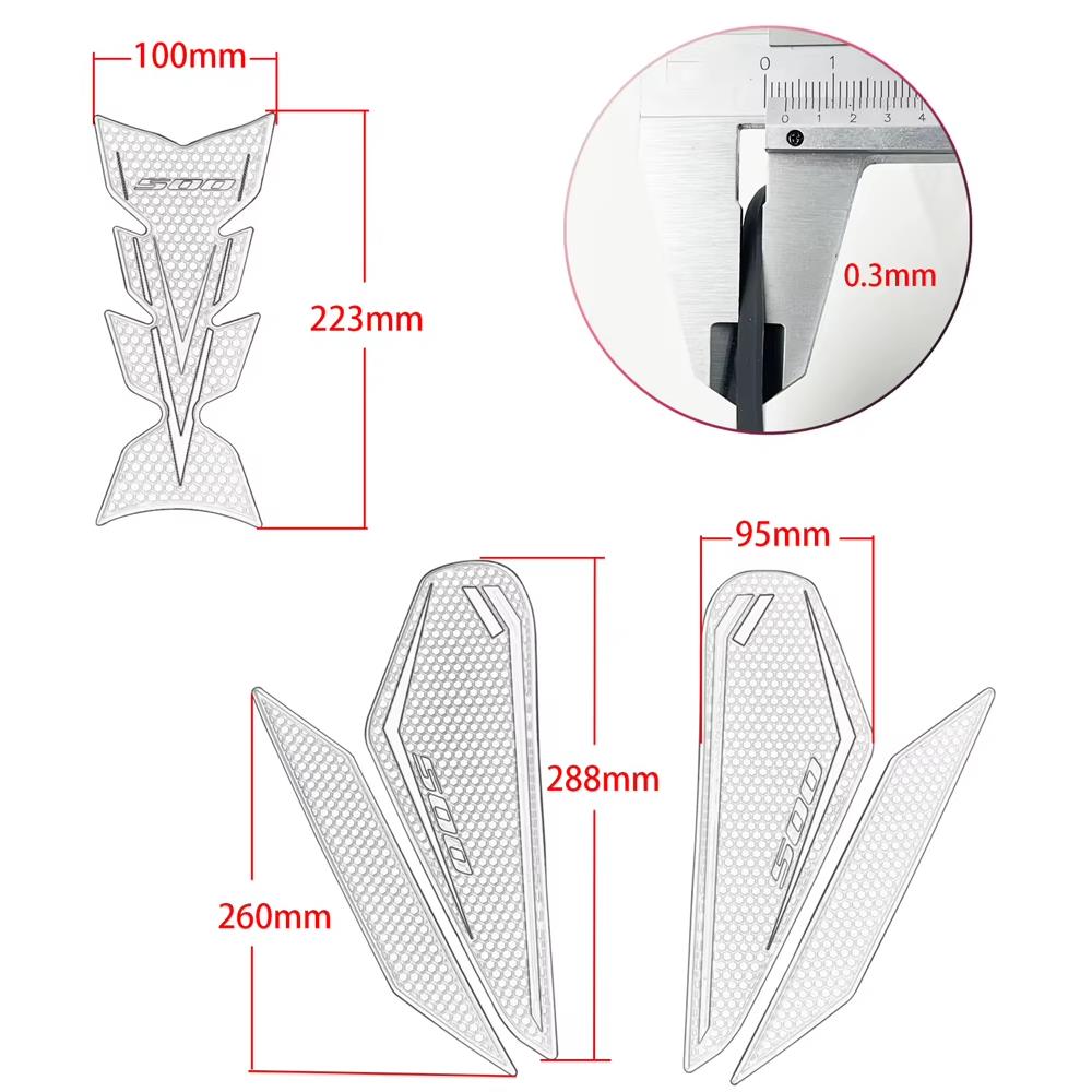 Kawasaki Z500 2024-2025 Traction Tank Pad Grip Protectors