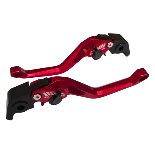CNC Short Red Clutch & Brake Levers - Ducati Multistrada 1200 / 1260 / S / GT