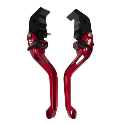 CNC Short Red Clutch & Brake Levers - Ducati Multistrada 1200 / 1260 / S / GT