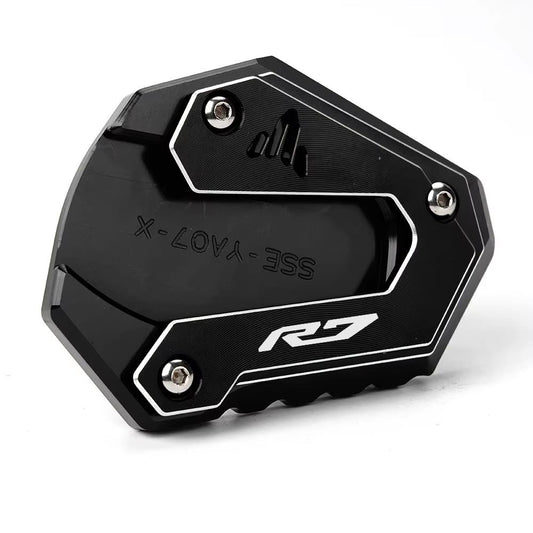Black CNC Side Stand Kickstand Shoe Extender - Yamaha YZF-R7 2021-2025