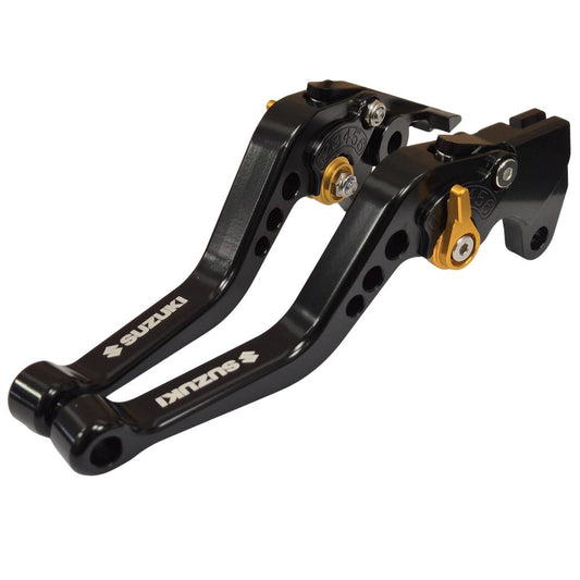 Short Black Gold Clutch & Brake Levers For Suzuki GSX-S 750 2011-2023