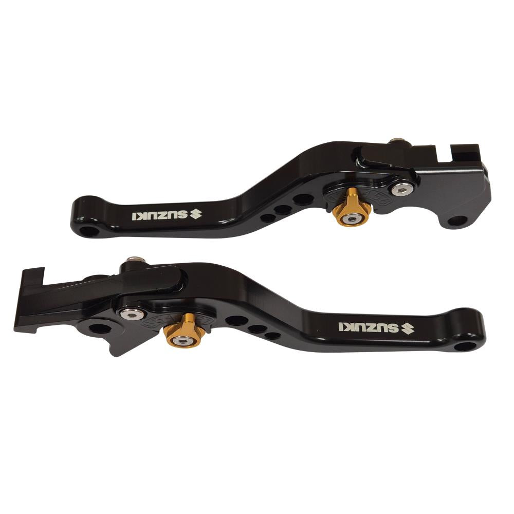 Short Black Gold Clutch & Brake Levers For Suzuki GSX-S 750 2011-2023