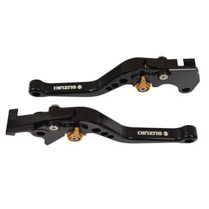 Short Black Gold Clutch & Brake Levers For Suzuki GSX-S 750 2011-2023