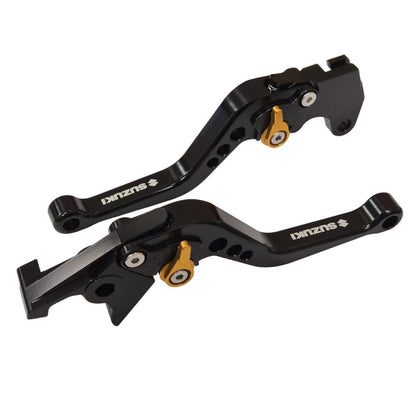 Short Black Gold Clutch & Brake Levers For Suzuki GSX-S 750 2011-2023