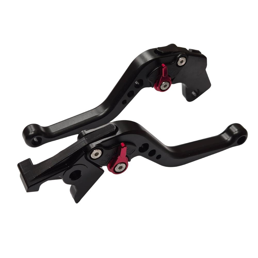 Short Black Red Clutch & Brake Levers - Suzuki SV650 / DL-650 V-Strom 1999-2010