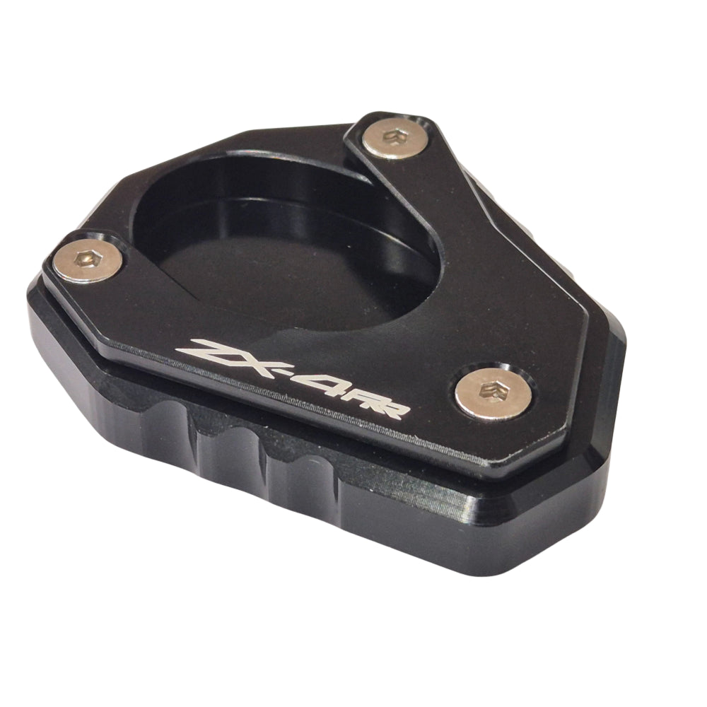 Black CNC Side Stand Kickstand Shoe Extender - Kawasaki ZX-4RR 2023-2026
