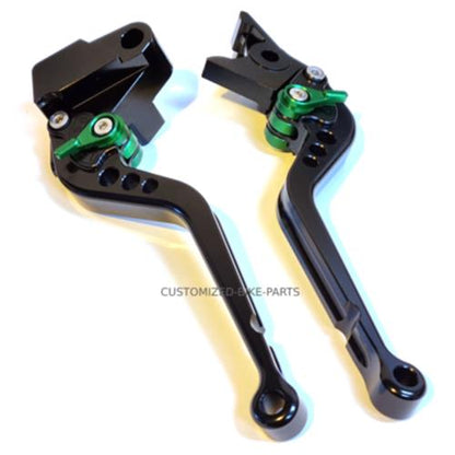 Long Black Green Clutch & Brake Levers For Kawasaki ZX-4RR 2024-2026