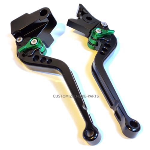 Long Black Green Clutch & Brake Levers For Kawasaki ZX-4RR 2024-2026