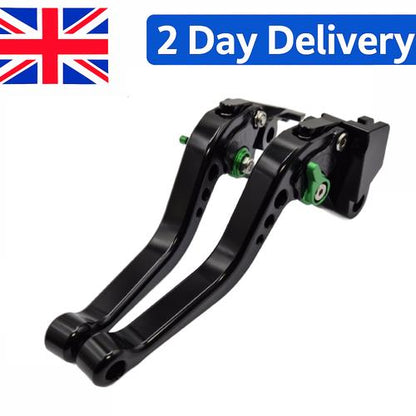 Short Black Green Clutch & Brake Levers For Kawasaki ZX-4RR 2024-2026