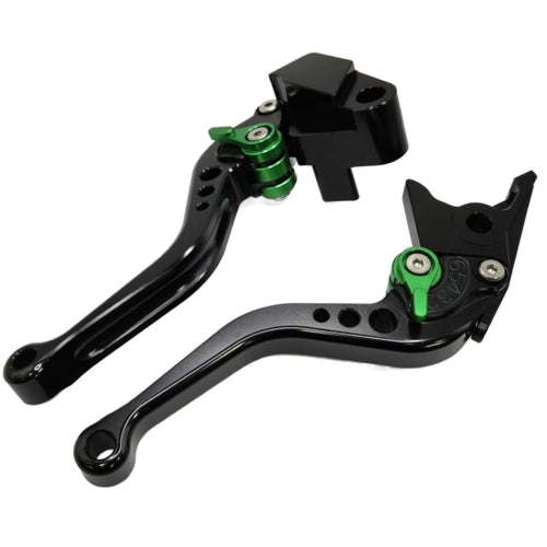 Short Black Green Clutch & Brake Levers For Kawasaki ZX-4RR 2024-2026