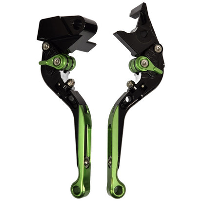 Extendable Green / Black Clutch & Brake Levers For Kawasaki Z900 2025-2026