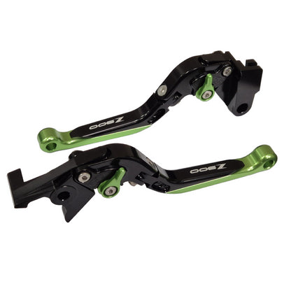 Extendable Green / Black Clutch & Brake Levers For Kawasaki Z900 2025-2026