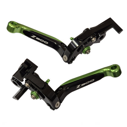 Extendable Green / Black Clutch & Brake Levers For Kawasaki Z900 2025-2026
