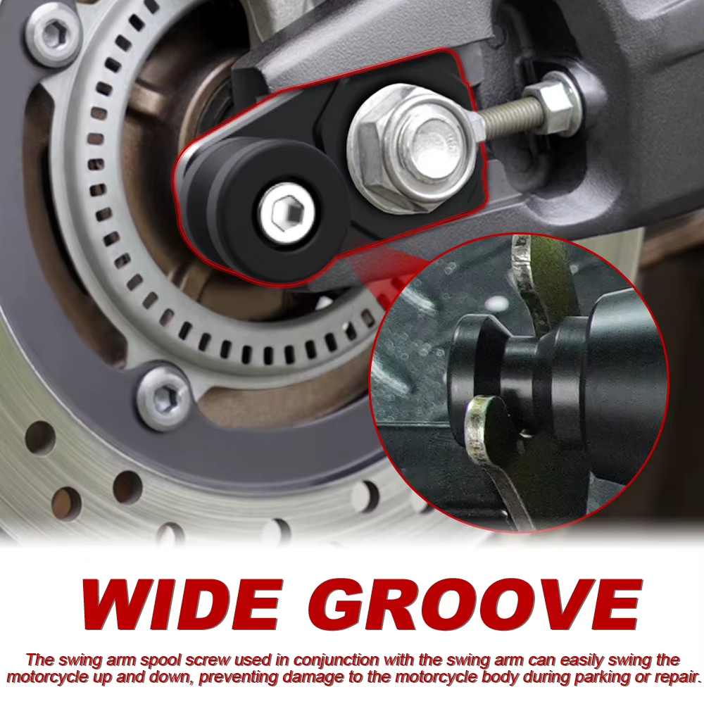 Off-Set Black Rear Spools Paddock Stand Bobbins Honda CB650R CB650R 2014-2026