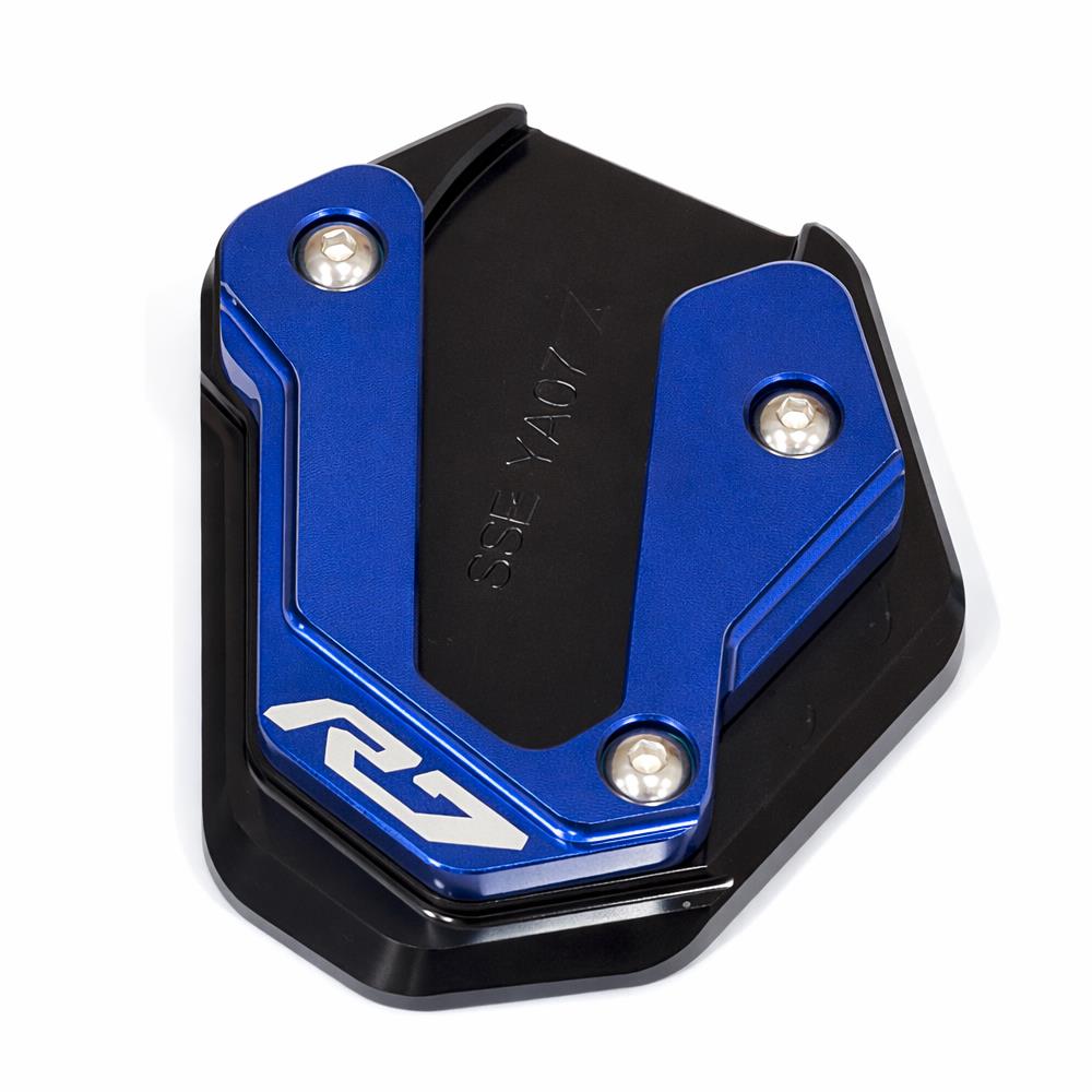 Blue CNC Side Stand Kickstand Shoe Extender - Yamaha YZF-R7 2022-2026