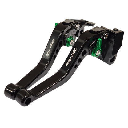 Short Black Green Clutch & Brake Levers For Kawasaki ZX-4RR 2024-2026