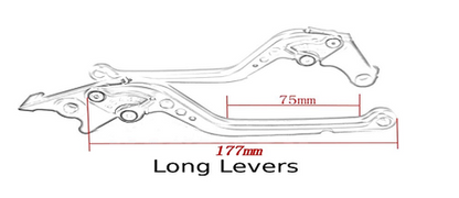 Ducati 937 Monster + 2021-2026 Long Black Clutch & Brake Levers