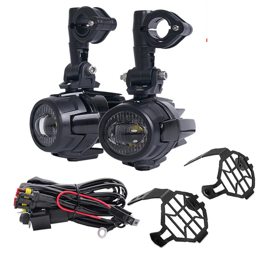 BMW R1300GS 2024-2027 Complete LED Auxiliary Spot Fog Light Assembly Kit