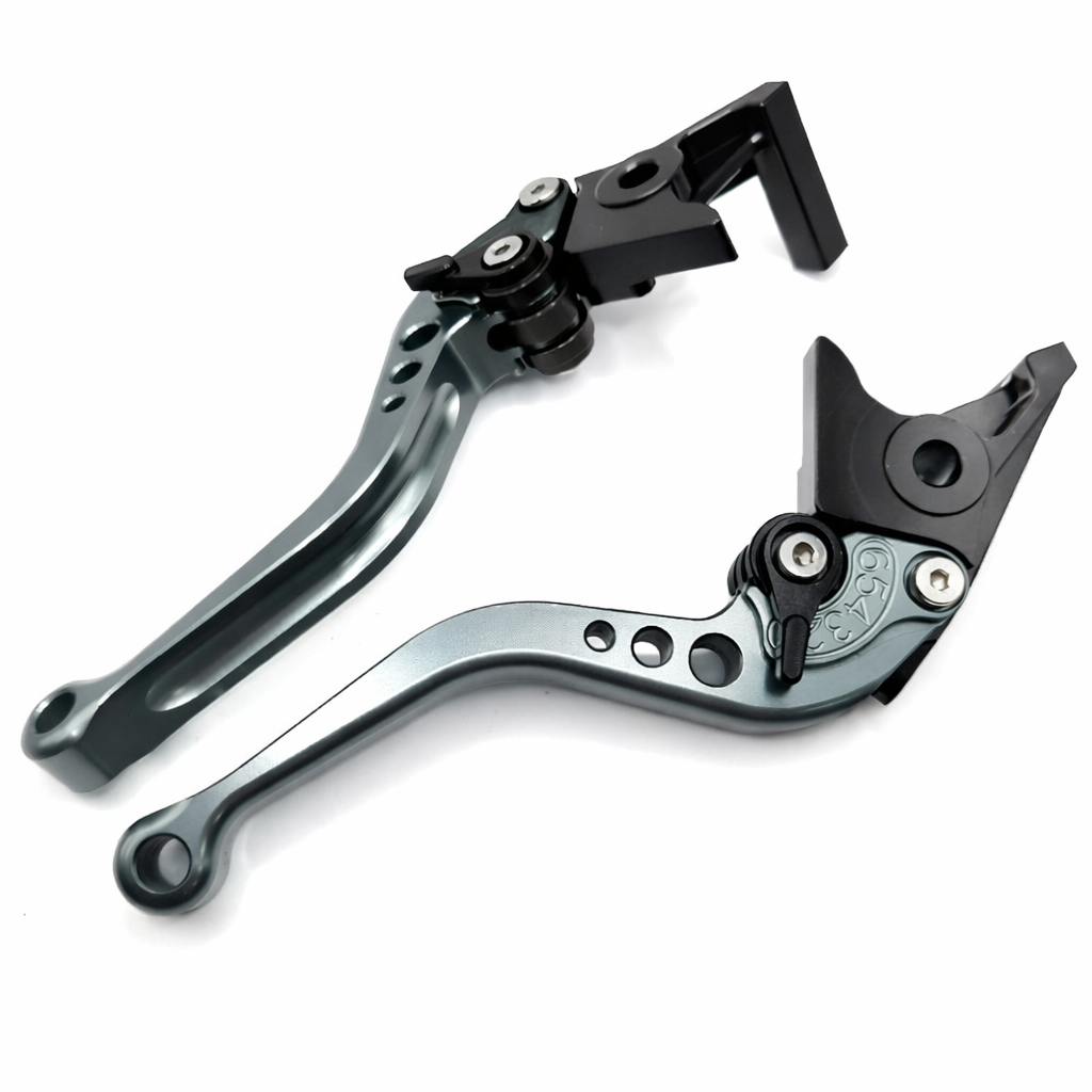 Honda Forza 125 250 300 2010-2023 Short Clutch Brake Lever Set - Titanium / Blue