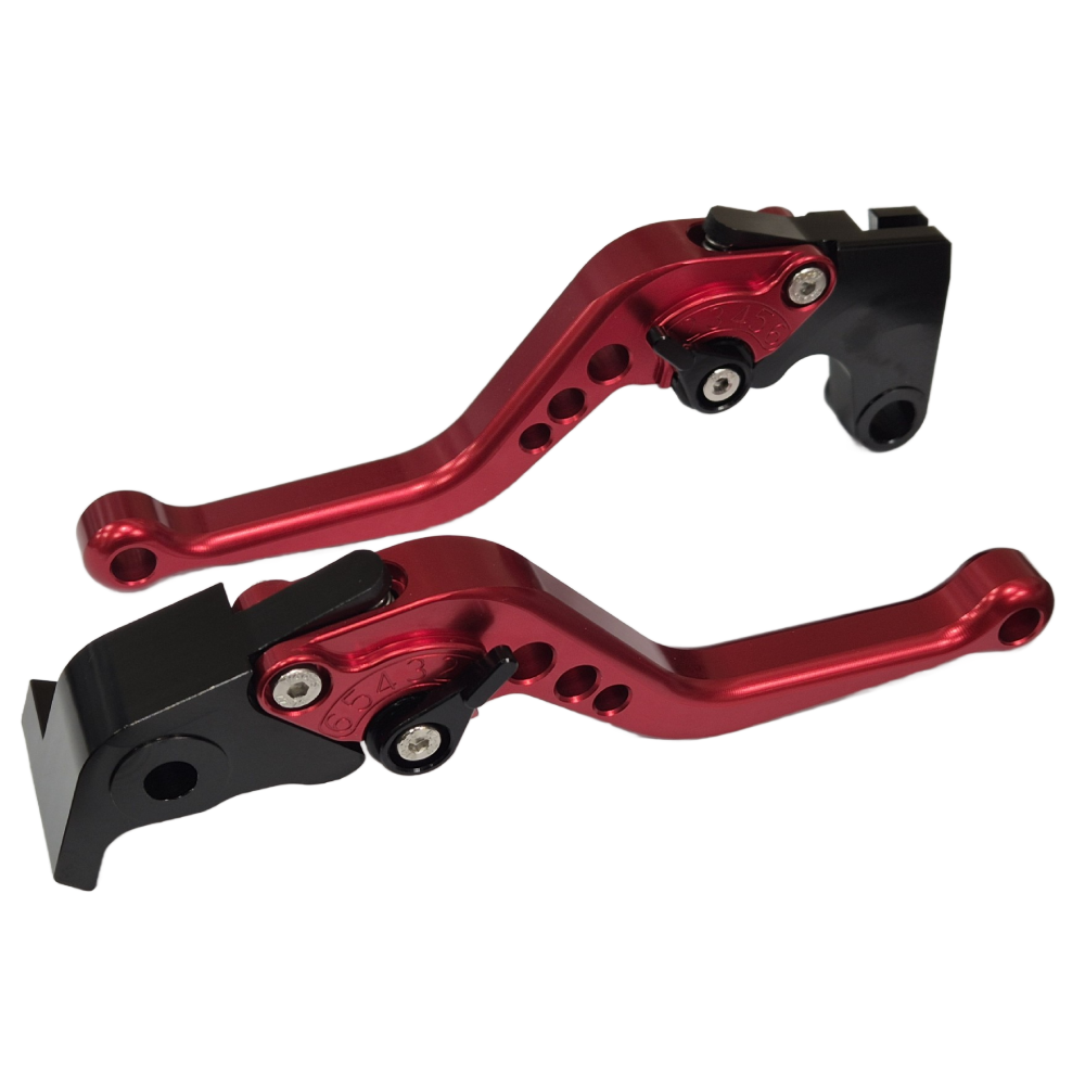 Short Red Clutch & Brake Levers For Yamaha YZF-R6 2005-2016