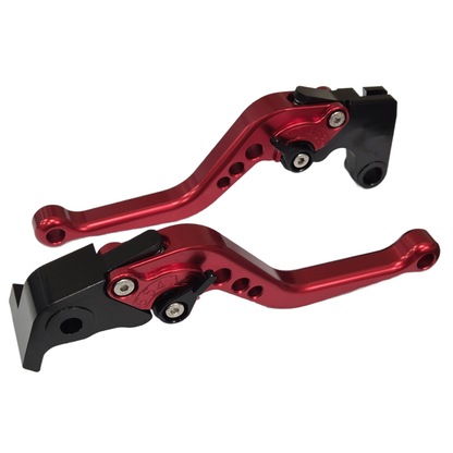 Short Red Clutch & Brake Levers For Yamaha YZF-R6 2005-2016