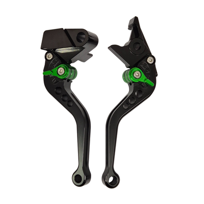 Black Adjustable Short Clutch Brake Lever Set - Kawasaki Z650 Z 650 2017-2023