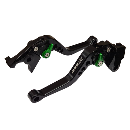 Black Adjustable Short Clutch Brake Lever Set - Kawasaki Z650 Z 650 2017-2023