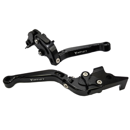 Yamaha MT-07 2014-2025 Adjustable Clutch Brake Lever Set - Black / Black