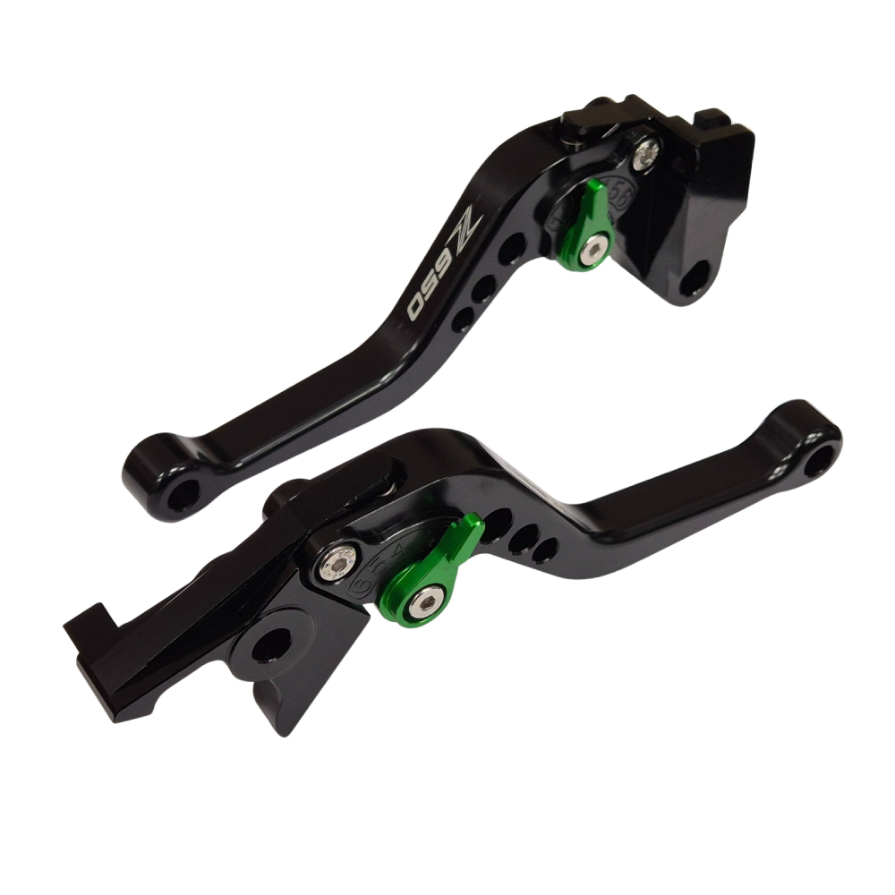 Black Adjustable Short Clutch Brake Lever Set - Kawasaki Z650 Z 650 2017-2023