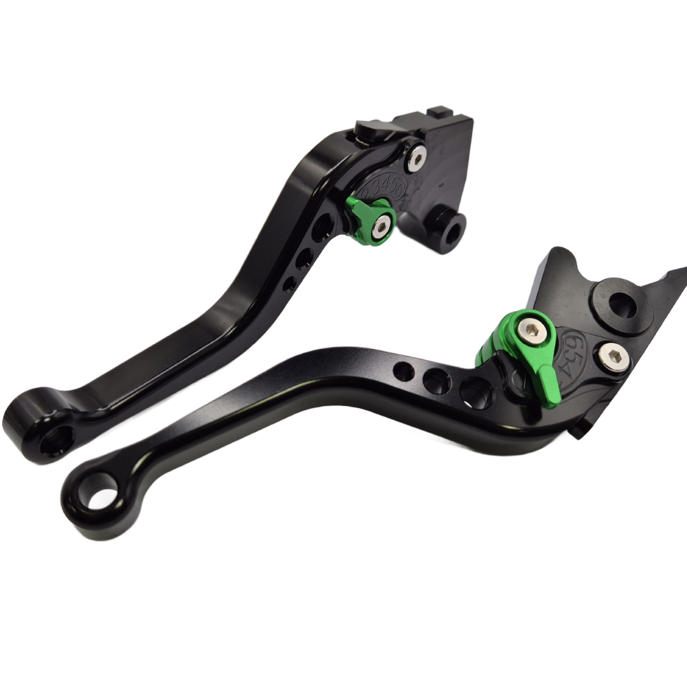Short Black Green Clutch & Brake Levers For Kawasaki Versys-X 300 2017-2023