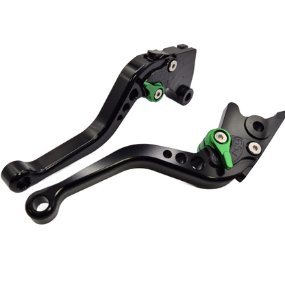 Short Black Green Clutch & Brake Levers For Kawasaki Versys-X 300 2017-2023