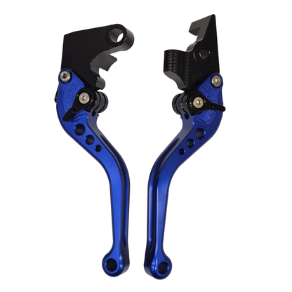 Engraved Short Blue Clutch & Brake Levers For Yamaha MT-07 2014-2026