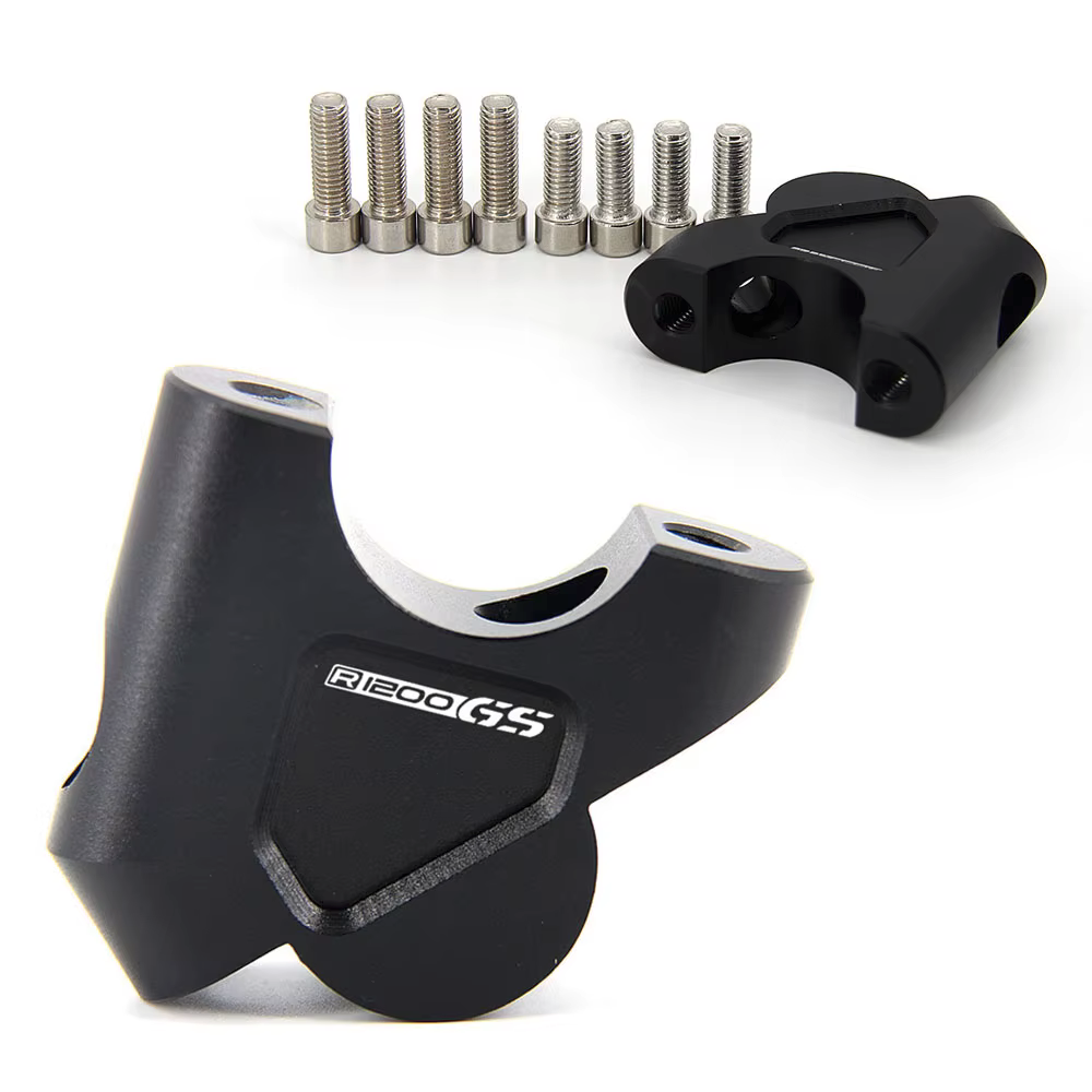 Black Handlebar Mount Risers Clamp - BMW R R1200GS R 1200 GS