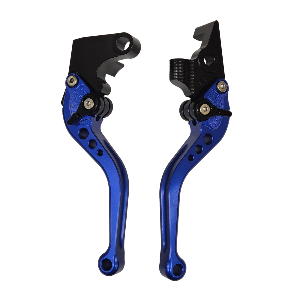 Engraved Short Blue Clutch & Brake Levers For Yamaha MT-07 2014-2026