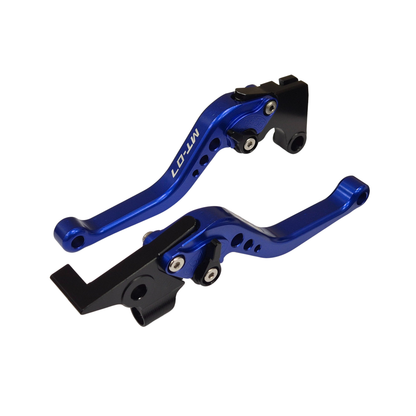 Engraved Short Blue Clutch & Brake Levers For Yamaha MT-07 2014-2026
