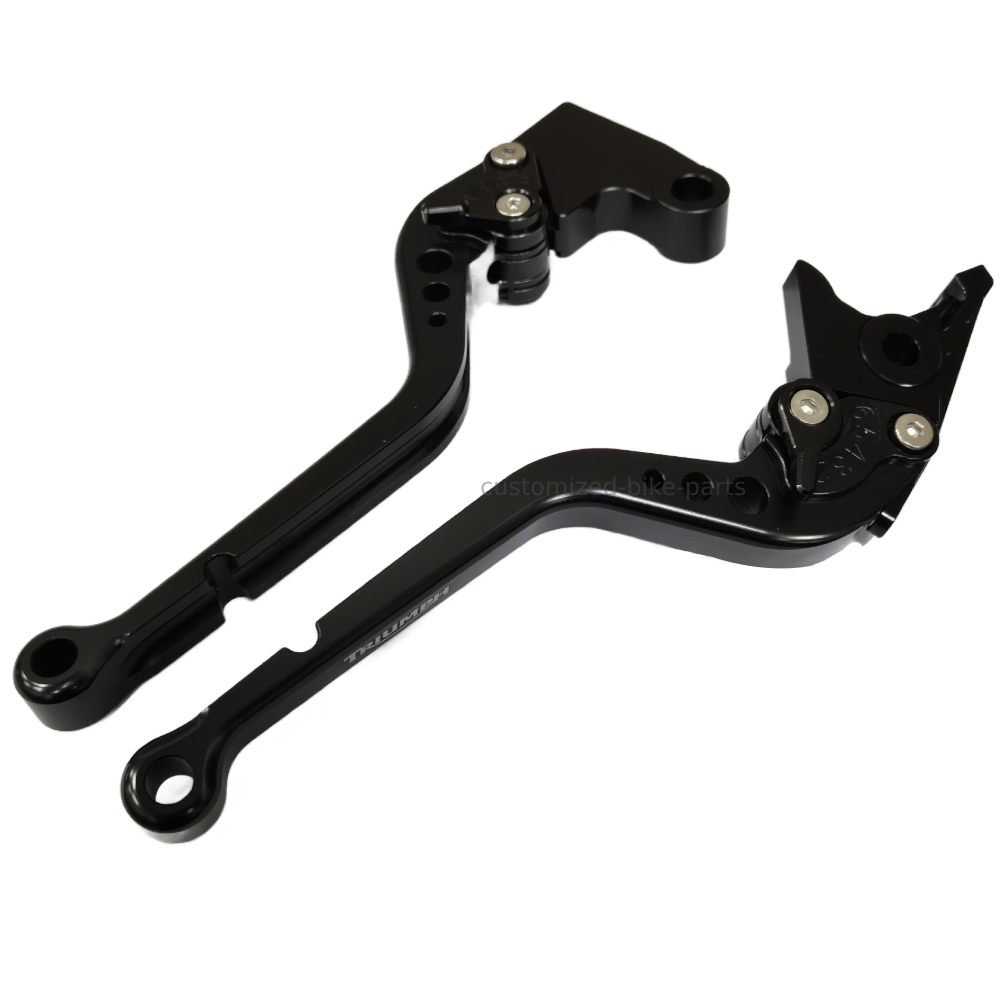 Long Black Clutch & Brake Lever Triumph BONNEVILLE / SE T100 / Black 2006-2015