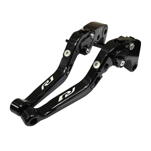 BLACK / BLACK BRAKE & CLUTCH LEVERS SET YAMAHA YZF-R1 R1M R1S 2015-2024