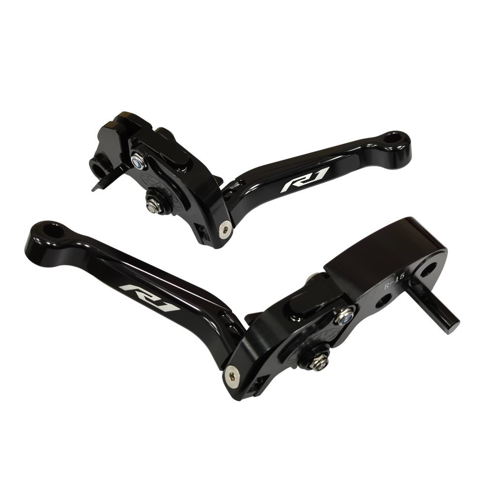 BLACK / BLACK BRAKE & CLUTCH LEVERS SET YAMAHA YZF-R1 R1M R1S 2015-2024