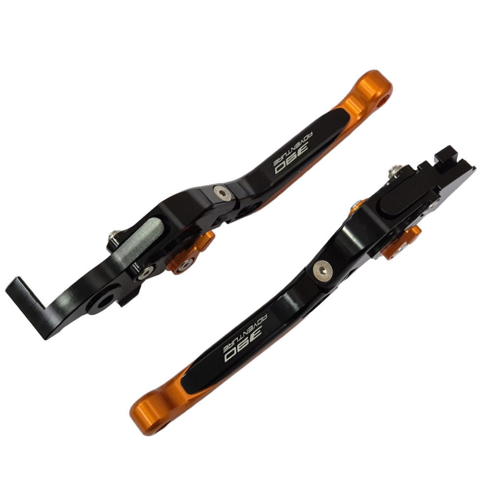Adjustable Clutch & Brake Lever Set Black / Orange - KTM 390 Adventure 2020-2024