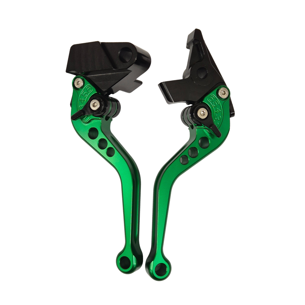 CNC Short Green Clutch & Brake Levers For Kawasaki KLE Versys 650 2009-2014