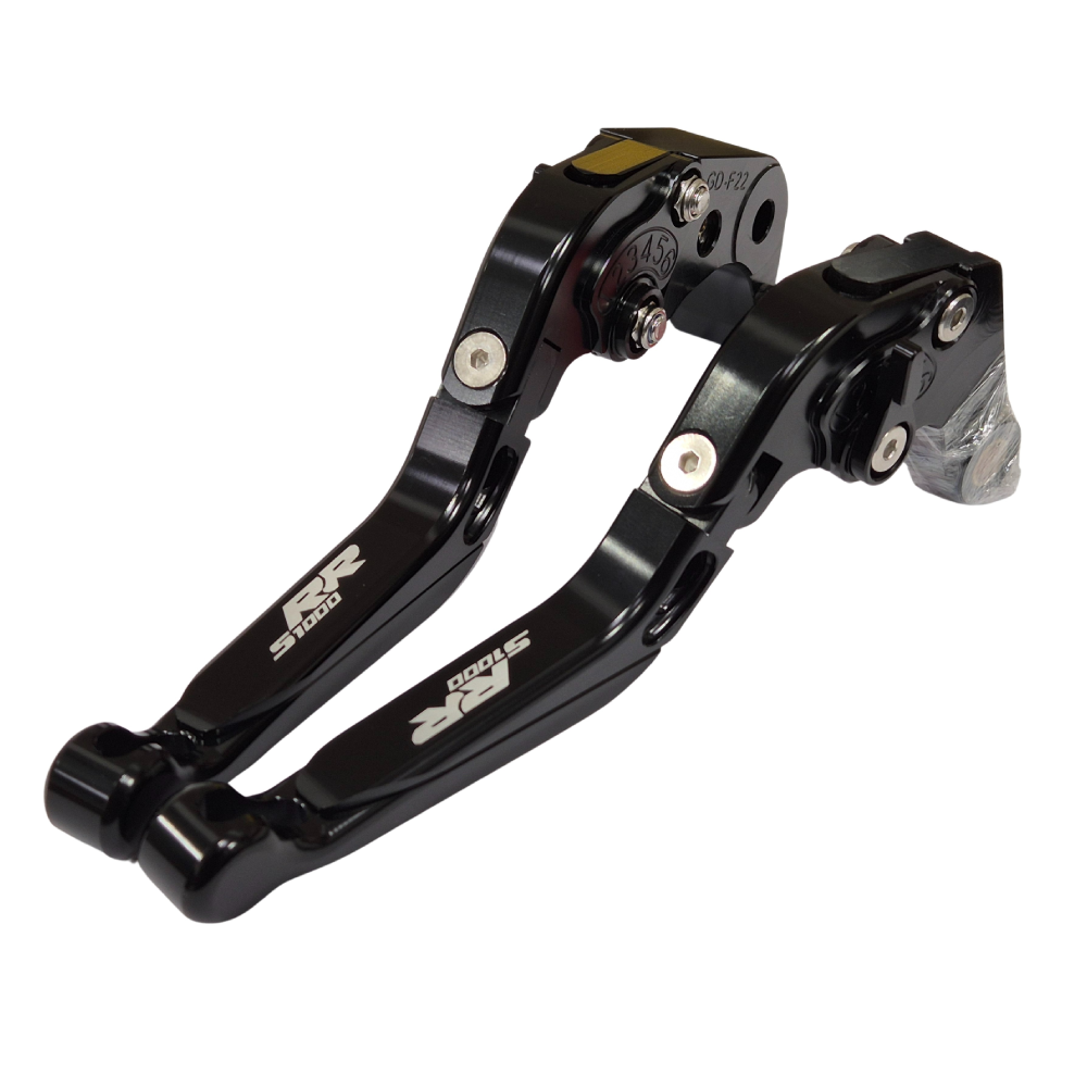 BLACK/BLACK ADJUSTABLE EXTENDABLE BRAKE CLUTCH LEVERS SET BMW S1000RR 2010-2019