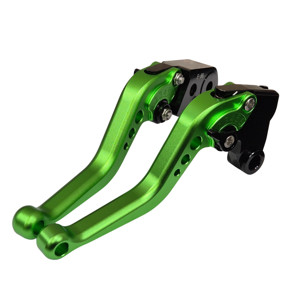 Short Green Clutch & Brake Levers For Kawasaki ZX10R 2006-2015