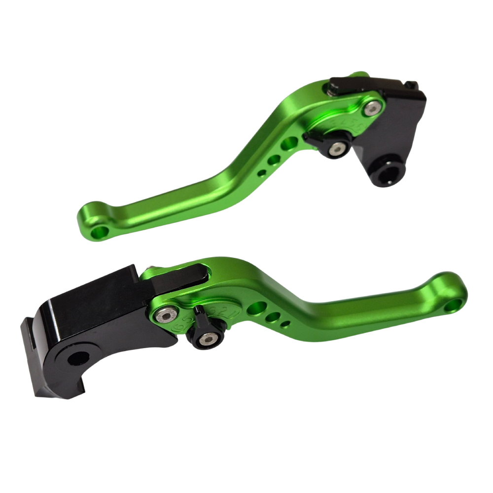Short Green Clutch & Brake Levers For Kawasaki ZX10R 2006-2015