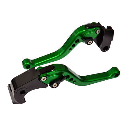 Short Green Adjustable Brake & Clutch Lever Set Kawasaki Z900SE 2022-2024