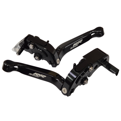 BLACK/BLACK ADJUSTABLE EXTENDABLE BRAKE CLUTCH LEVERS SET BMW S1000RR 2010-2019