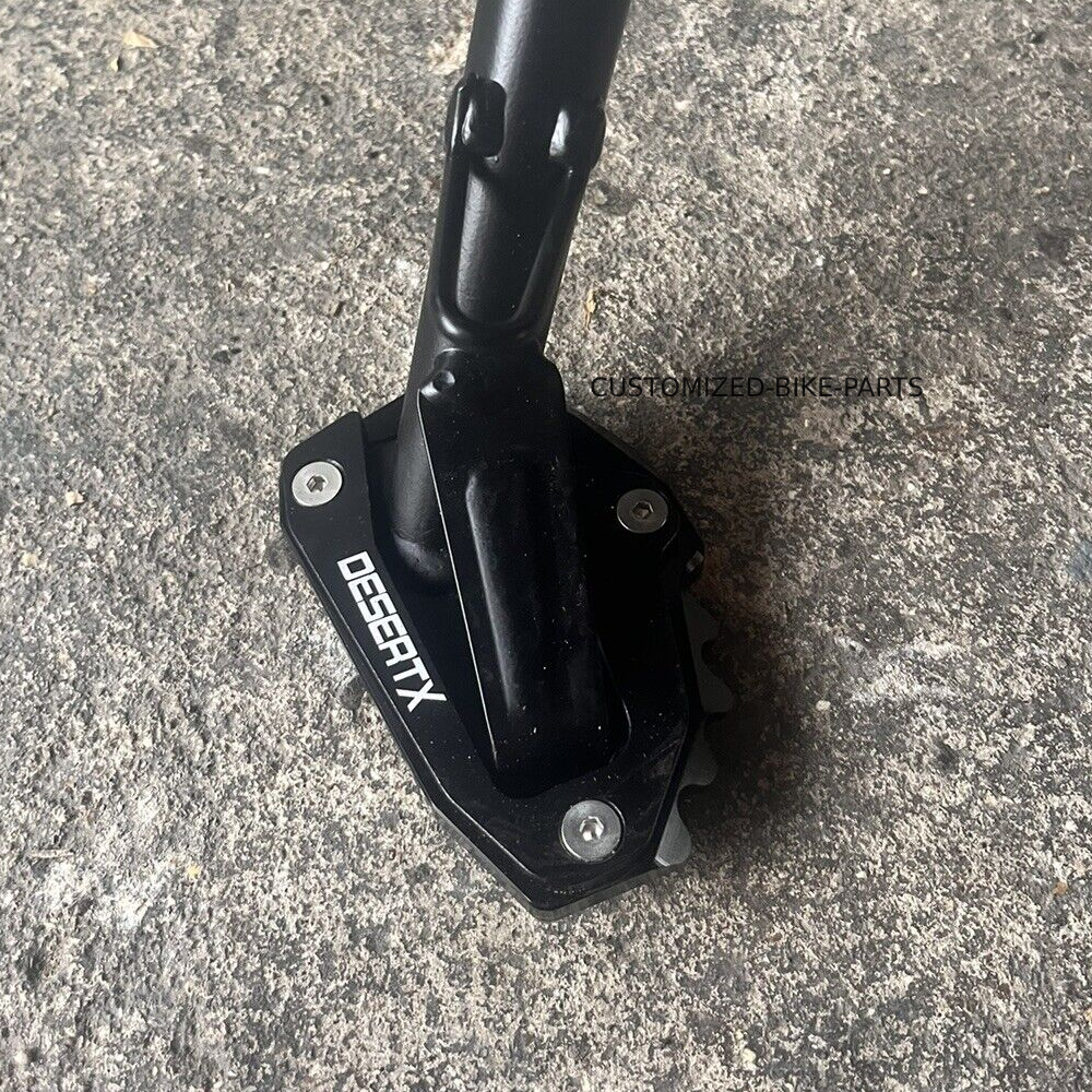 Black CNC Side Stand Kickstand Shoe Extender - Ducati Desert X 2022-2025