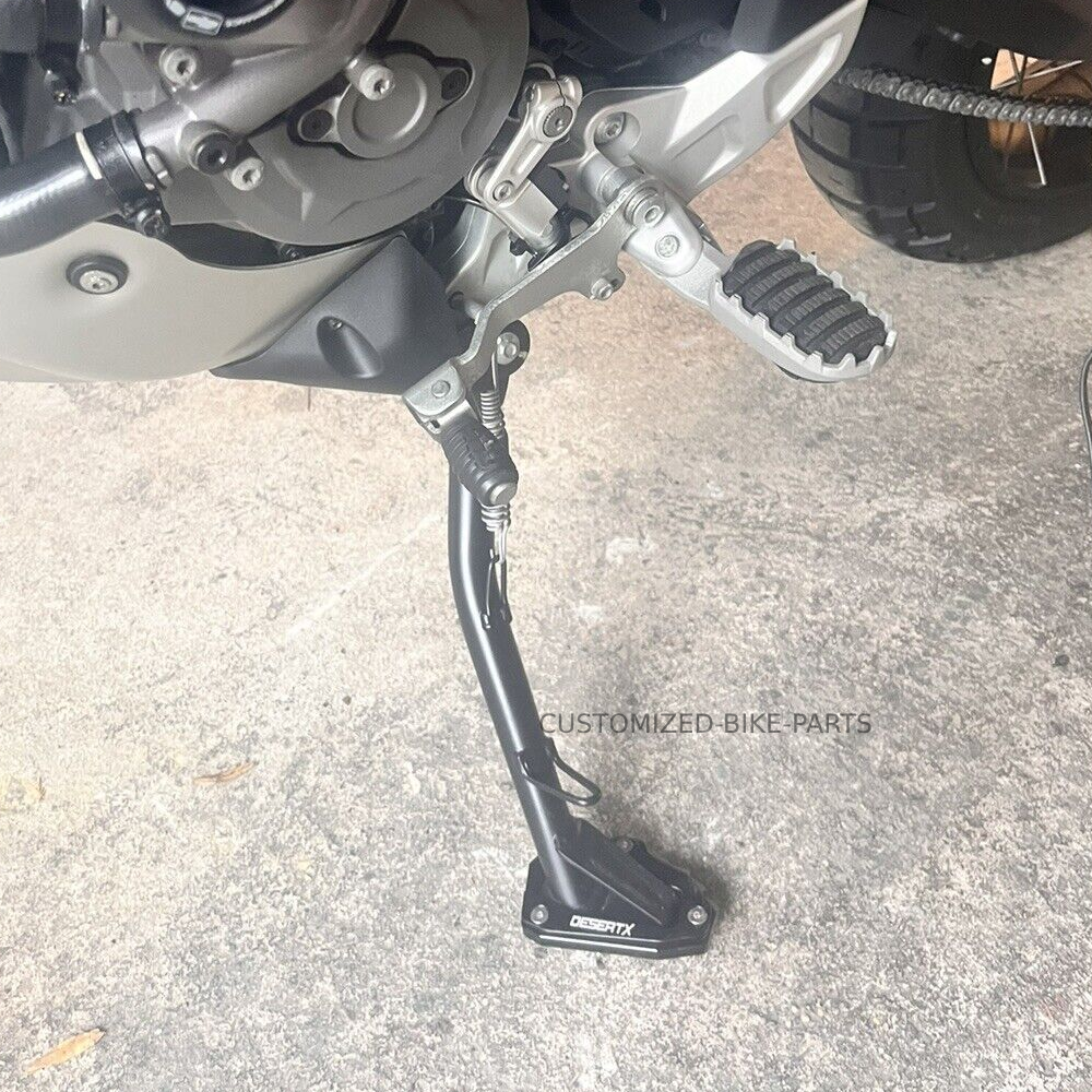 Black CNC Side Stand Kickstand Shoe Extender - Ducati Desert X 2022-2025