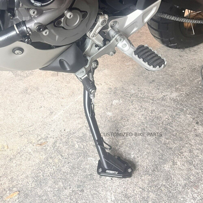 Black CNC Side Stand Kickstand Shoe Extender - Ducati Desert X 2022-2025